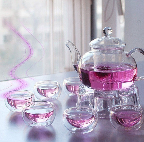 5 SetS of Gongfu Chinese Ceremony Tea Set - 6 Glass cups