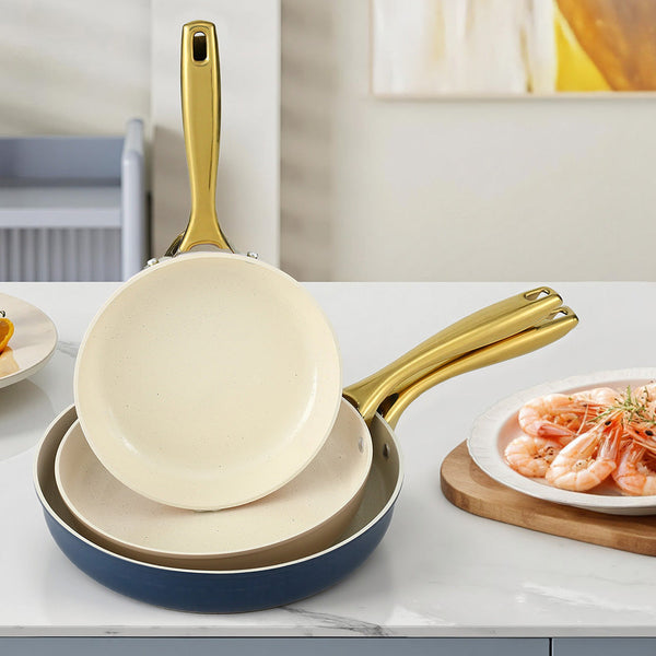 5-star Chef Frying Pan 3PCS Shades Frypan Set Ceramic