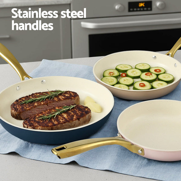 5-star Chef Frying Pan 3PCS Shades Frypan Set Ceramic