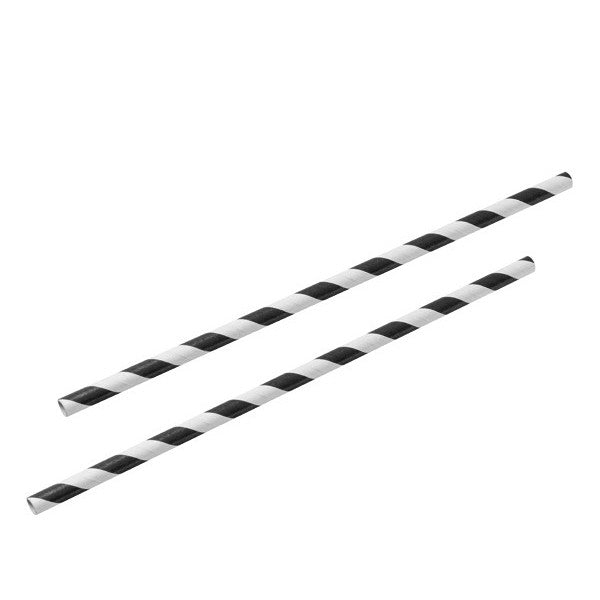 50 Pack Black White Drinking Straws Biodegradable Eco Paper
