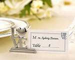 50 Piece Pack of Wedding Name Card Place Stand Silver LOVE