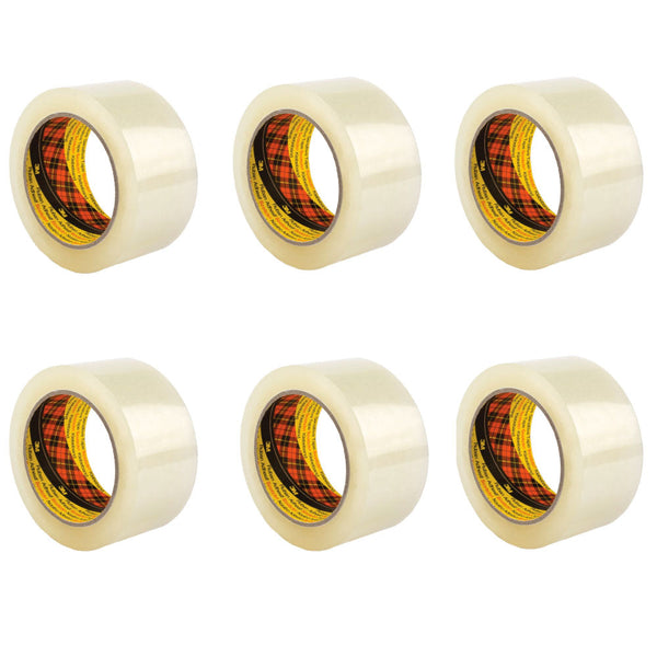 6x 3M Scotch Clear Packaging 370 Tape 48mmx75m Strong