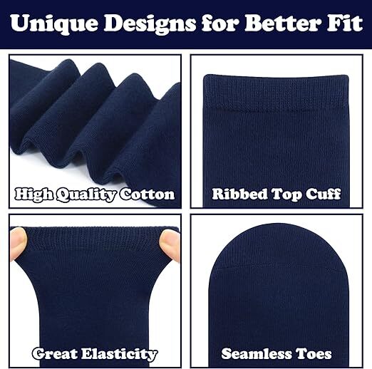 6x Pairs School Uniform Knee High Socks Cotton Rich Girls