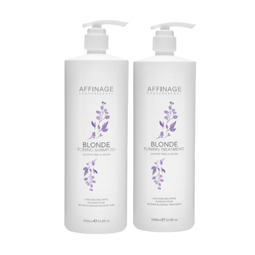 Affinage Blonde Toning Shampoo & Treatment 1L Duo