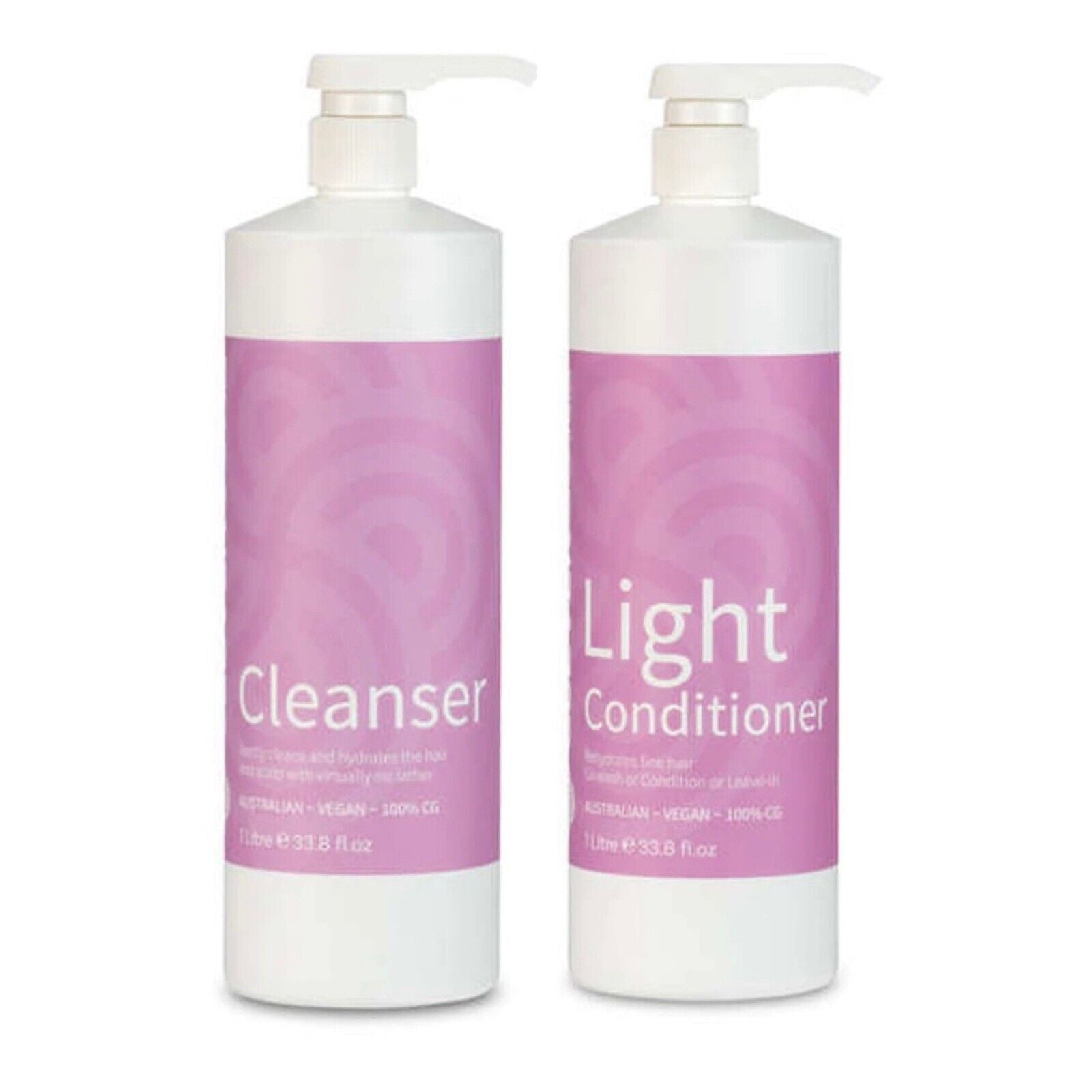 Clever Curl Cleanser Shampoo & Light Conditioner 1000ml 1 Litre Duo