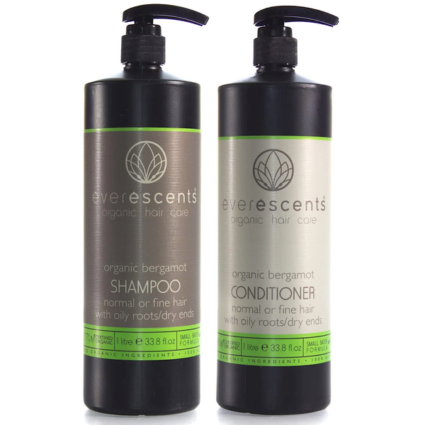 Everescents Organic Bergamot Shampoo and Conditioner 1000ml