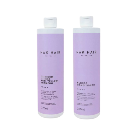 NAK Hair Platinum Blonde Anti-Yellow Shampoo & Blonde Conditioner Duo