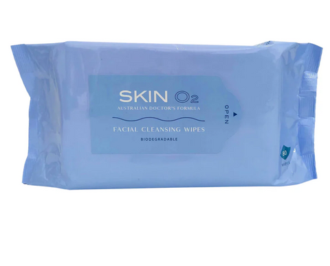 Skin O2 Facial Cleansing Wipes - 80pk