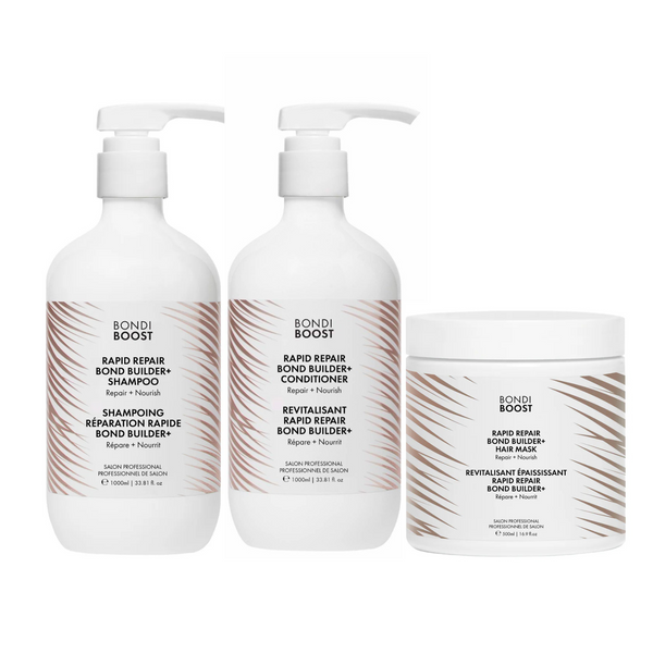 Bondi Boost Rapid Repair Bond Builder Shampoo, Conditioner 1000ml & Mask 500ml Trio