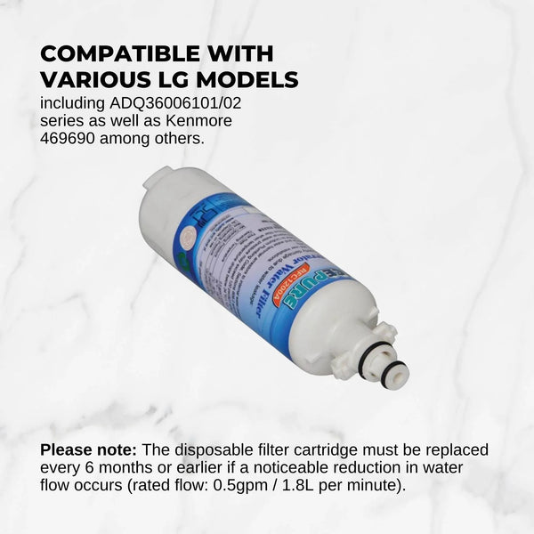 5 FRIDGE WATER FILTER For LG ADQ36006101 ADQ36006102 LT700P KENMORE 469690