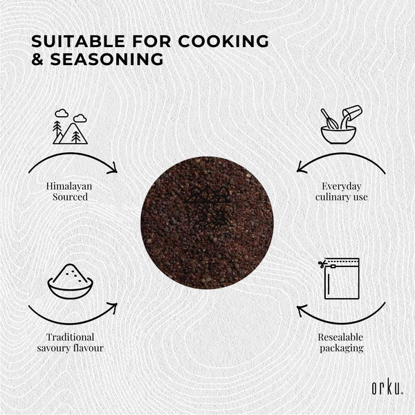Orku 2Kg Himalayan Black Salt Cooking Kala Namak Vegan Seasoning