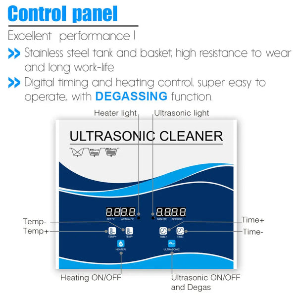 15L Digital Ultrasonic Cleaner Jewelry Ultra Sonic Bath Degas Parts Cleaning