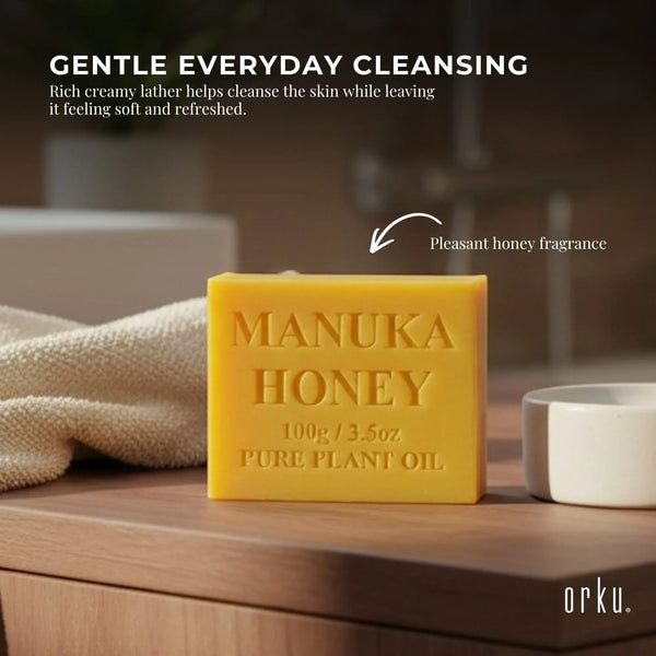 4x 100g Plant Oil Soap Manuka Honey Scent Pure Vegetable Base Bar Australian