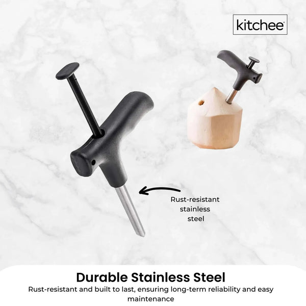 5x Kitchee Coconut Opener - Stainless Steel Hole Punch Kitchen Tool