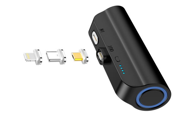CHOETECH B660-BK 3000mAh Mini Power Bank with 3 Magnetic Connectors (Black)