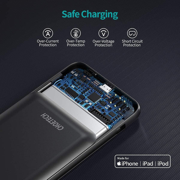 CHOETECH B688-BK 10000mAh MFi Certified PD18W Power Bank (with 2 cables)