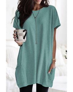 Azura Exchange Side Pockets Short Sleeve Tunic Top - S