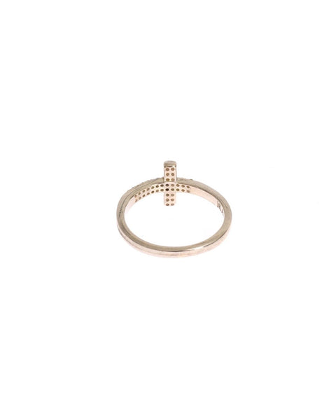 NIALAYA 925 Silver CZ Cross Ring 52 EU Women
