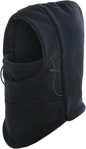 Windproof Thermal Fleece Balaclava Beanie Hat Full Face Mask Ski - Black