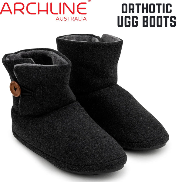 Archline Orthotic UGG Boots Slippers Arch Support Warm Orthopedic Shoes - Charcoal - EUR 39 (Women's US 8/Men's US 6)