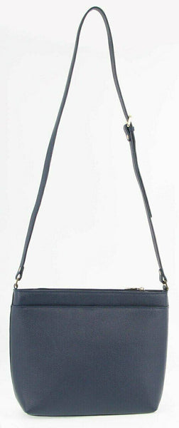 Morrissey Italian Womens Structured Leather Cross Body Handbag Bag Ladies - Navy