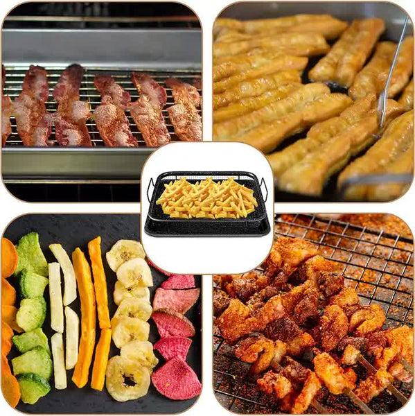 BBQ Square Non-Stick Stainless Steel Grill Basket - Silver Color, Small Size (30*22*5.5 cm), Ideal for Grilling Meat and Vegetables