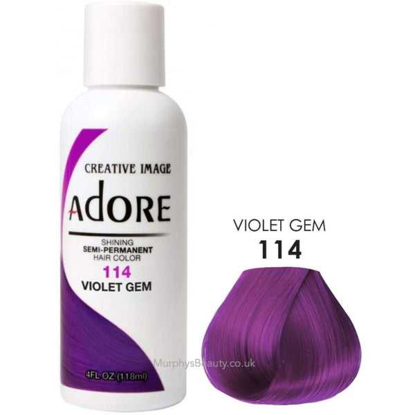 Adore Shining Semi Permanent Hair Color, Violet Gem, 118 Ml, 4 Ounce