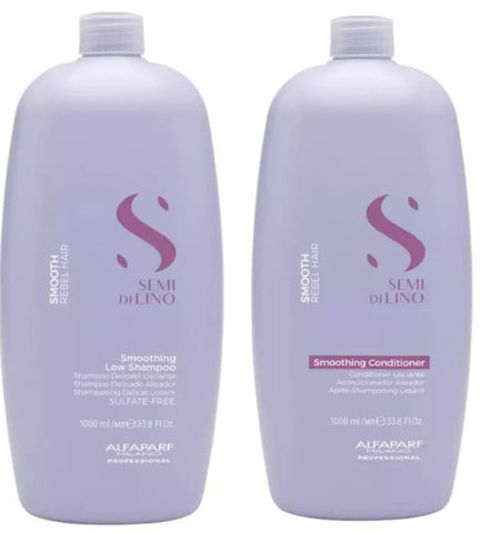 Alfaparf Semi Di Lino Smooth Smoothing Low Shampoo and Conditioner 1000ml 1L Duo