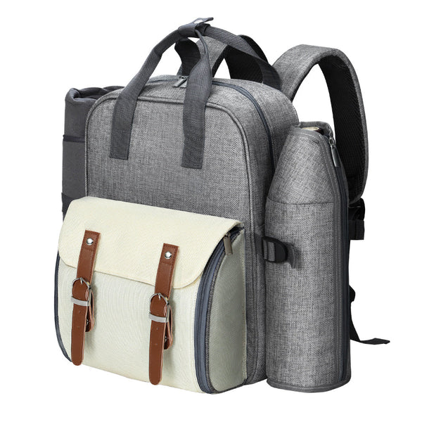 Alfresco 4 Person Picnic Basket Set Backpack Bag Insulated