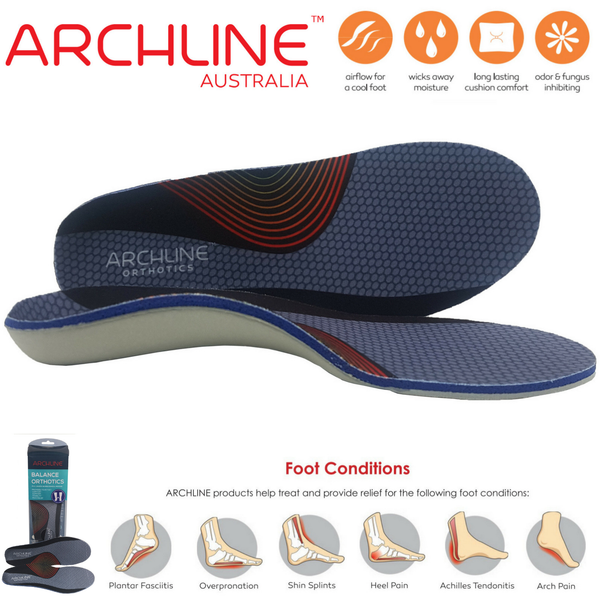 ARCHLINE Orthotics Insoles Balance Full Length Arch Support