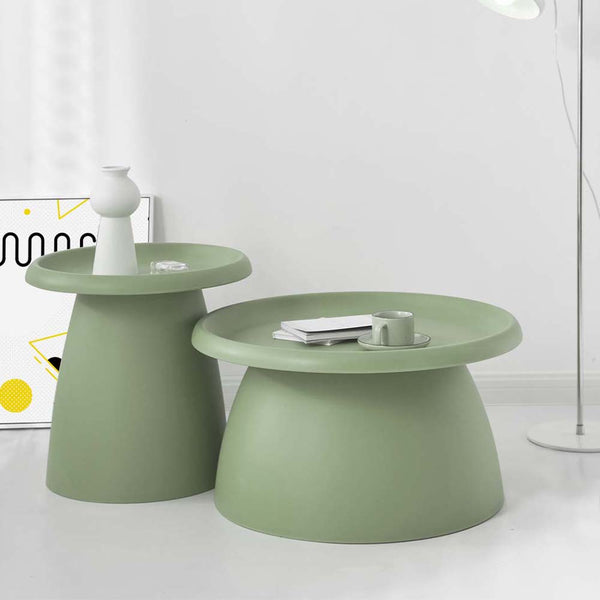 Artiss Coffee Table Round 52CM Plastic Green - Occasions >