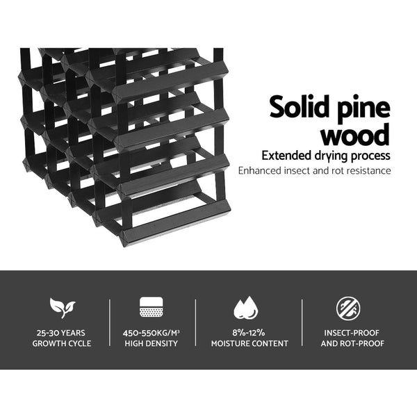 Artiss Wine Rack 20 Bottle Black - Furniture > Dining >