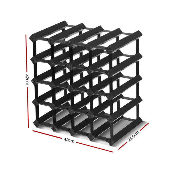 Artiss Wine Rack 20 Bottle Black - Furniture > Dining >