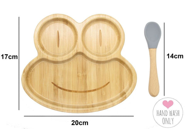 Bamboo Kids Children Baby Plate Bowl & Silicon Suction Cap