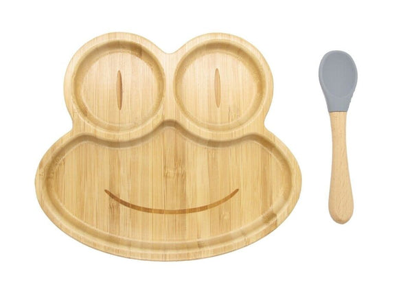 Bamboo Kids Children Baby Plate Bowl & Silicon Suction Cap