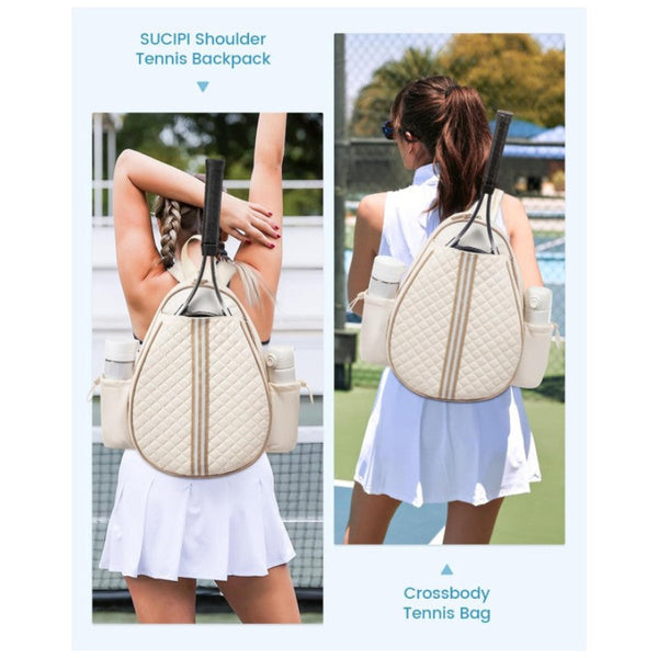 Beige Lightweight Waterproof Tennis Racket Backpack