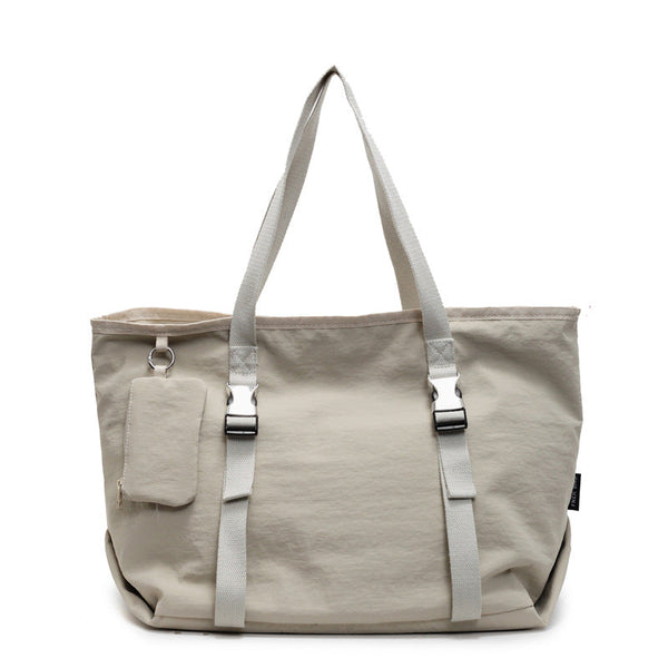 Beige Modern Utility Tote Bag for Women - Large Capacity