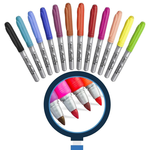 BiC Intensity Permanent Markers - 1 Pack of 12 - Assorted