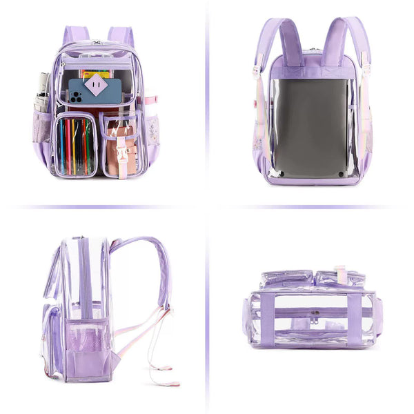 Black Clear Transparent Backpack - Stylish PVC School Bag