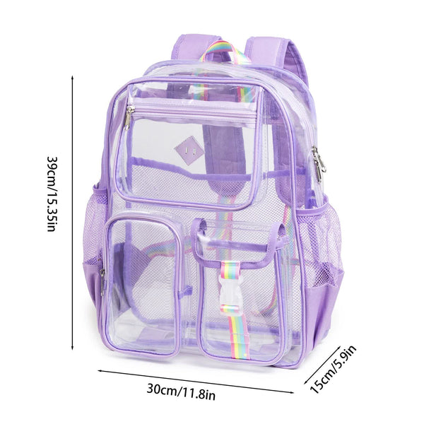 Black Clear Transparent Backpack - Stylish PVC School Bag