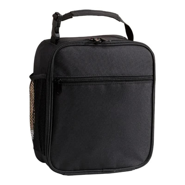 Black Portable Insulated Lunch Bag - Oxford Cloth Handheld