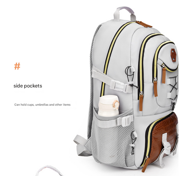 Black Stylish Large Capacity Backpack - Water-Resistant