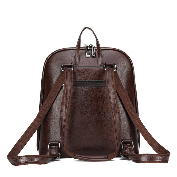 Black Stylish Women’s PU Leather Backpack – Spacious