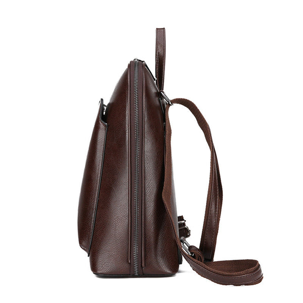 Black Stylish Women’s PU Leather Backpack – Spacious
