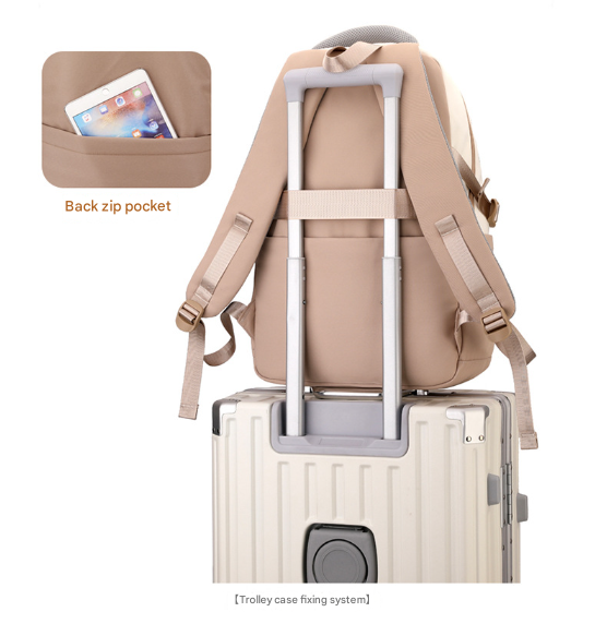 Blue and White Large Capacity Student Backpack - Durable