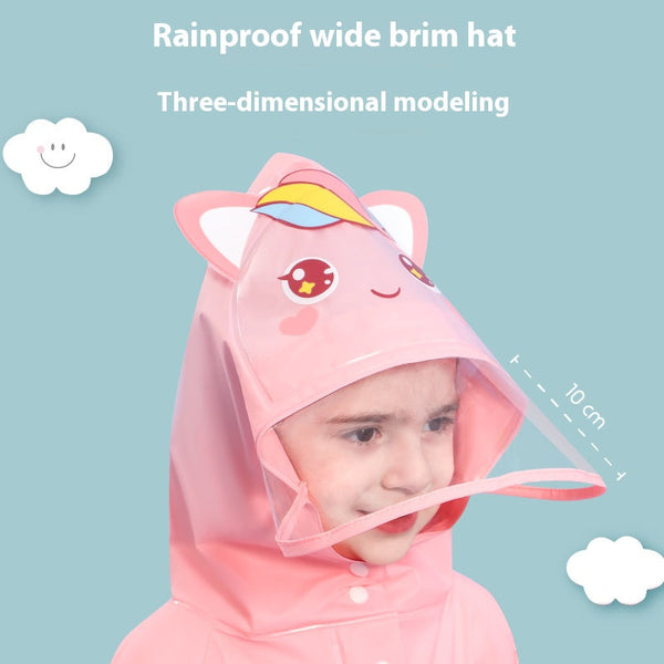 Blue astronaut Kids Waterproof Raincoat with Expandable