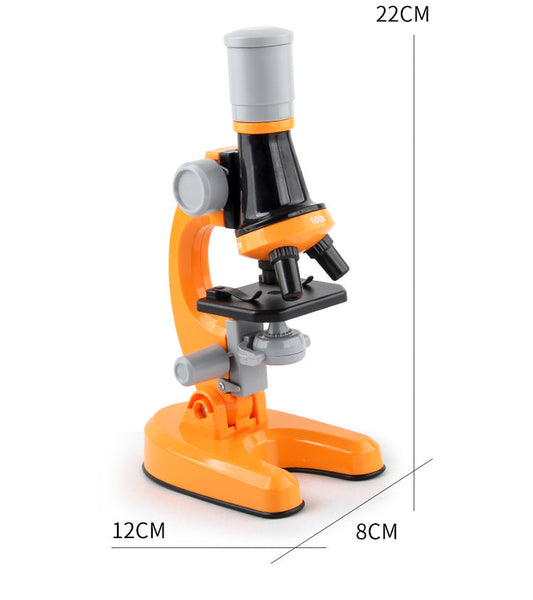 Blue Kids Biological Microscope Kit 100x 400x 1200x LED