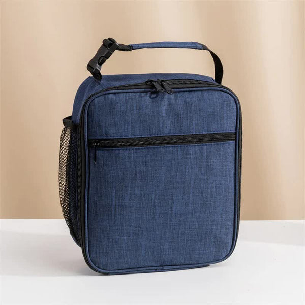 Blue Portable Insulated Lunch Bag - Oxford Cloth Handheld