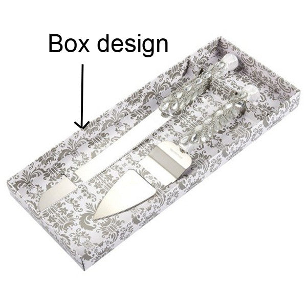 Bride Groom Cake Server Set Wedding Cake Knife and Silver