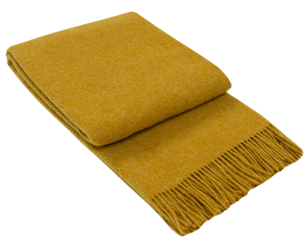 Brighton Throw - 100% NZ Wool - Mustard - Gift & Novelty >